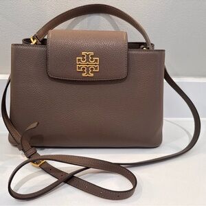 TORY BURCH Britten Medium Satchel Handbag in Leather